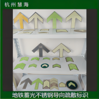 杭州慧海供應地鐵夜光不銹鋼標識牌 自發光金屬疏散出口指示牌